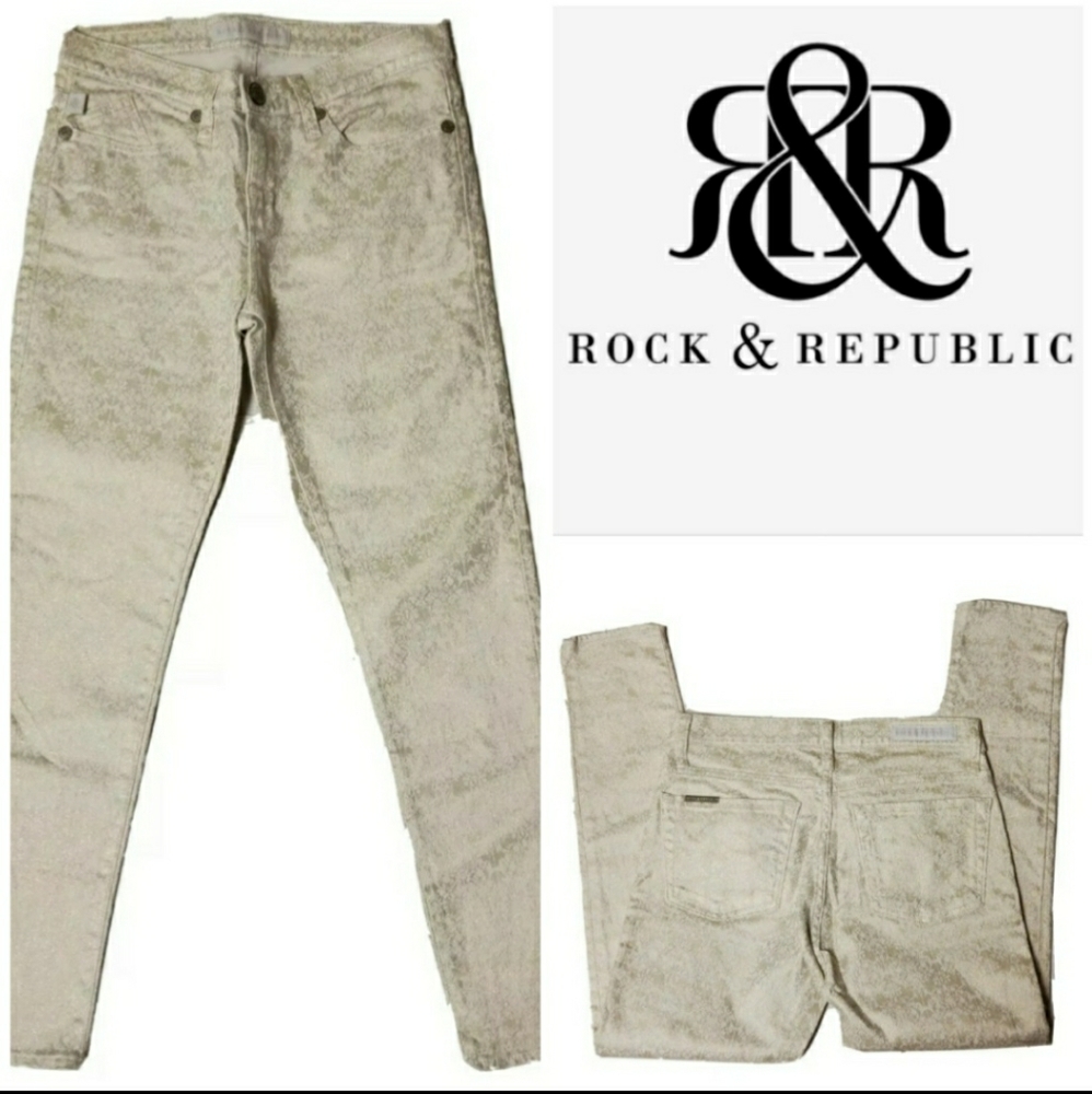ROCK AND REPUBLIC HAMBURG SKINNY CROP JEANS 6
